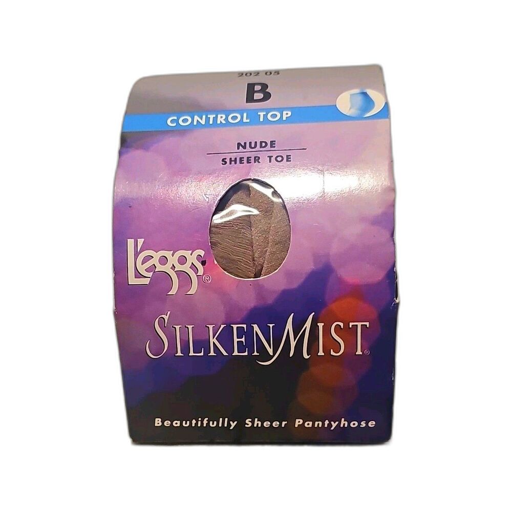 L'eggs Silken Mist Control Top Sheer Toe Pantyhose Nude Size B